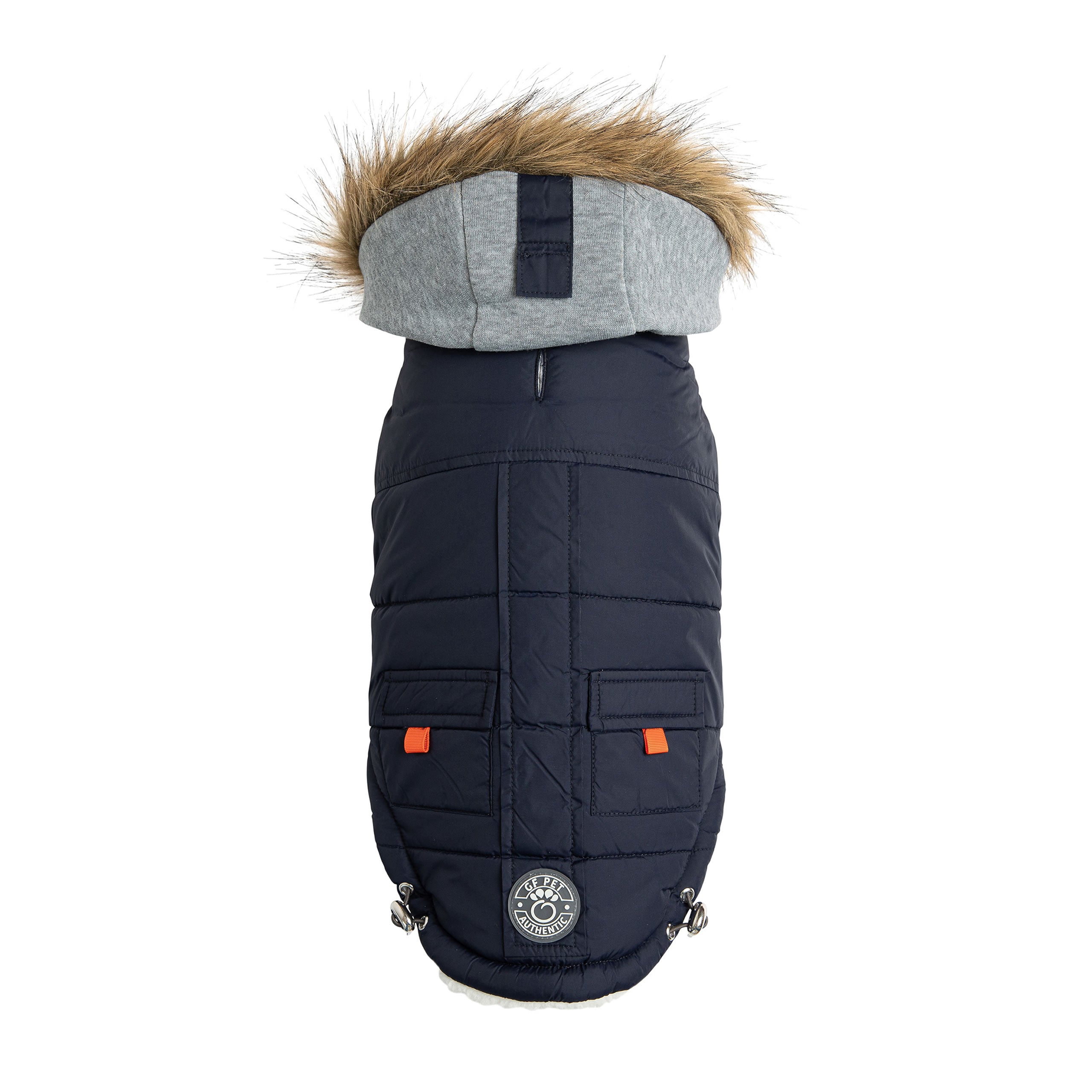 Winter Dog Parka Coat – Water-Repellent with Sherpa Lining & Fur Hood