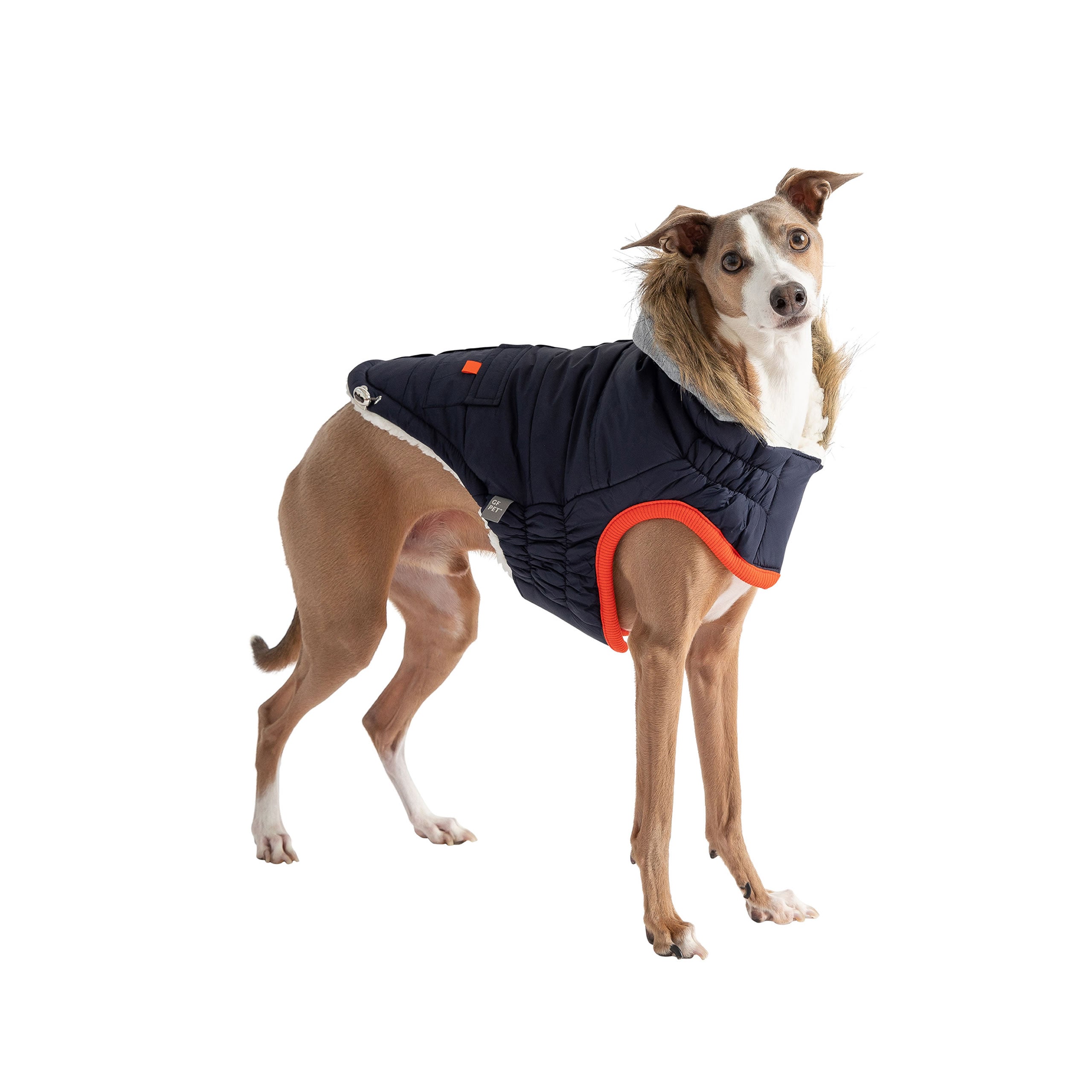 Winter Dog Parka Coat – Water-Repellent with Sherpa Lining & Fur Hood