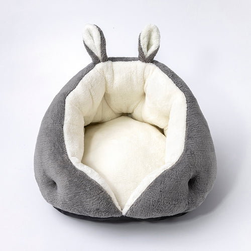 Bunny Ear Pet Bed – Soft Plush Cozy Bed for Cats & Small Dogs