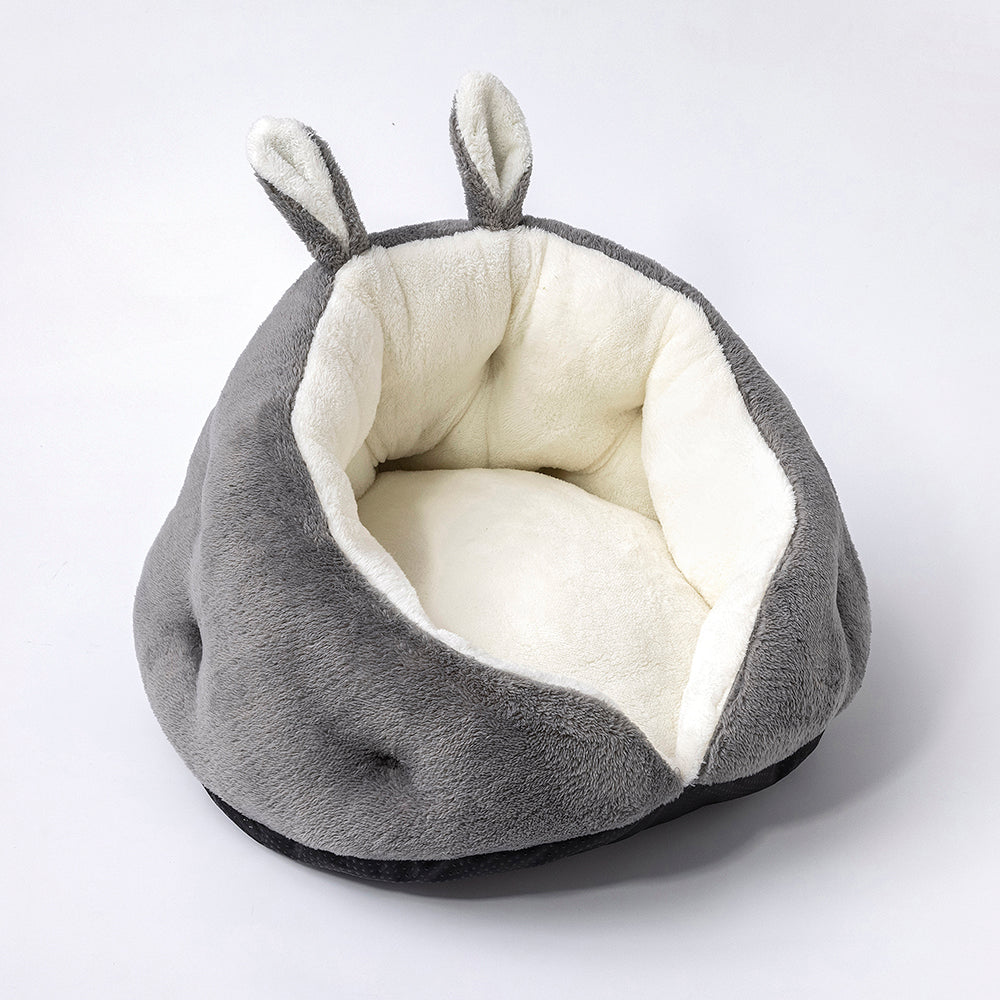 Bunny Ear Pet Bed – Soft Plush Cozy Bed for Cats & Small Dogs